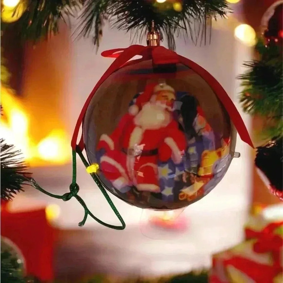 VTG Ball Decoupage Santa Light Up Ornament Christmas Holiday Hanging Rare Fun - Picture 6 of 15